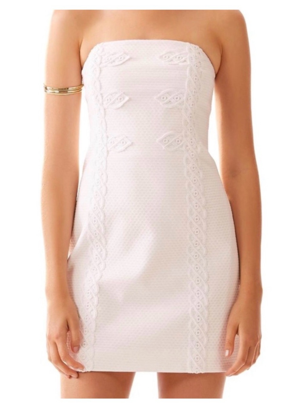 Lilly Pulitzer White Strapless Lace-Trim Mini Dress